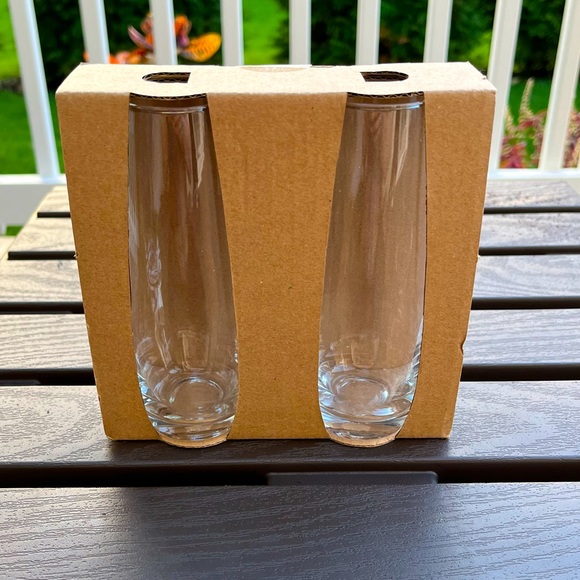 🆕 Stemless Glass Champagne Flutes, Set of Two Glasses, Party Holidays New Year - Picture 7 of 13